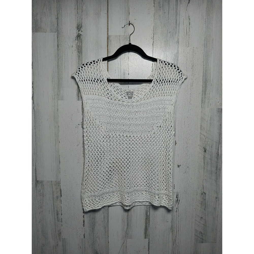 Converse One Star Women’s Open Knit Sweater Size Small Boho Hippie Ivory